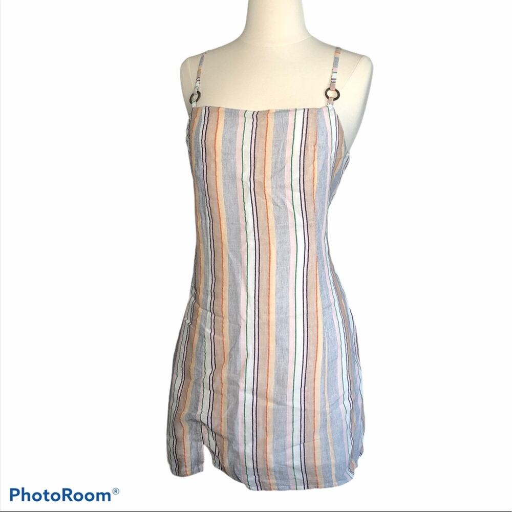 MinkPink striped Mahi Step Hem Mini Dress Small